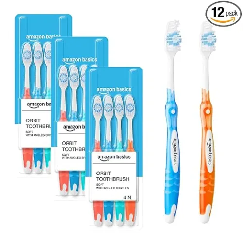 Image of Amazon Basics Orbit Toothbrush for Adults (Pack of 12)