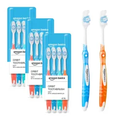 Amazon Basics Orbit Toothbrush for Adults 12-Count (4 × 3 Packs) 