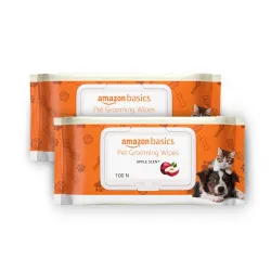 Amazon Basics Pet Grooming Wipes | Mild Scent