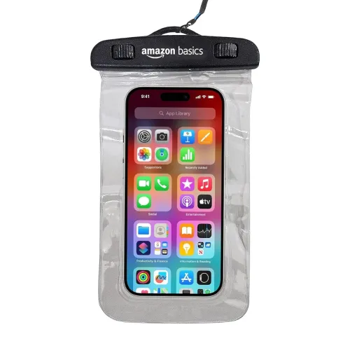 Image of amazon basics Plastic Dry Bag Case for iPhone Xs Max XR XS X 8 7 6S 6 Plus, Samsung Galaxy S9 S8 