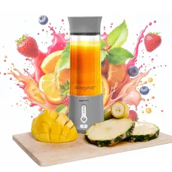Amazon Basics Portable Hand Blender for Smoothies and Juices 6 Stainless Steel Blades 