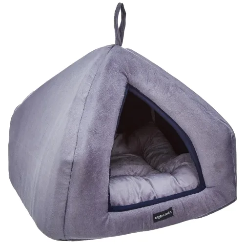 Image of Amazon Basics Premium Soft Velvet Pet Hut House For Cats Kittens and Small Dogs