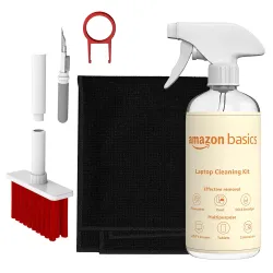 Amazon Basics 5-in-1 Professional Cleaning Kit (Includes Microfiber Cloth & 500ml Cleaning Liquid)