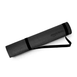 Amazon Basics PVC Yoga & Exercise Mat with Carrying Strap | 6 mm Thick