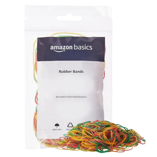 Image of Amazon Basics Rubber Bands | Enhanced Stretchability and Durability