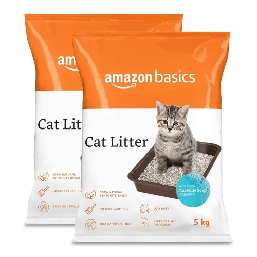 Image of Amazon Basics Scented Bentonite Cat Litter Pack of Two