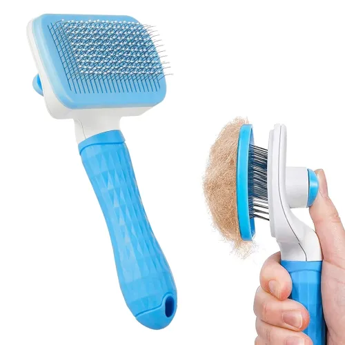 Image of Amazon Basics Self Cleaning Slicker Pet Grooming Brush