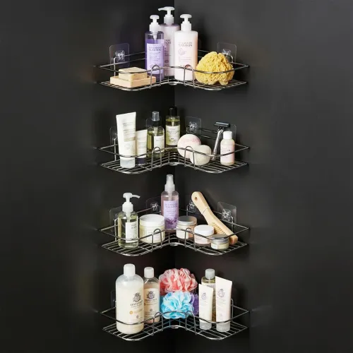 Image of Amazon Basics Self-Adhesive Corner Shelf (Pack of 4)