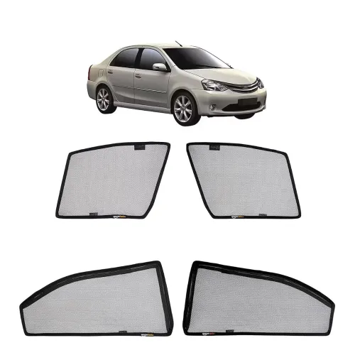 Image of Amazon Basics Side Window Sun Shade for Toyota Etios (2010 to 2020)