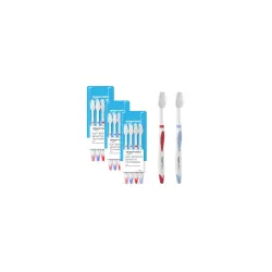 Amazon Basics SoftBristle Sensitive Toothbrush for Adults, Multicolour | 12-Count (4 × 3 Packs) | Ultra-Soft Bristles for Gentle Cleaning & Sensitive Teeth