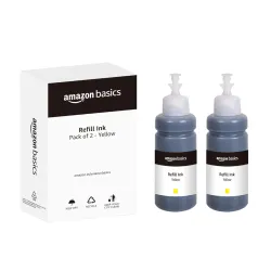 amazon basics T664 Refill Ink Bottle (Dual Pack) | Compatible with Epson L130 /L360 /L380 /L361 /L565 /L210 /L220 /L310 