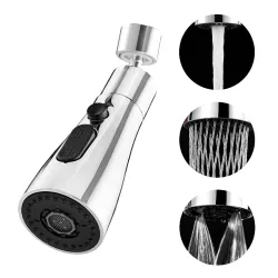 Amazon Basics Tap Extender | ABS Plastic Faucet Attachment with 3 Flow Modes