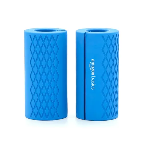 Image of Amazon Basics Thick Dumbbell & Barbell Grips | Medium | Blue