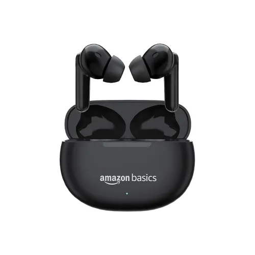 Image of amazon basics True Wireless in-Ear Earbuds with Mic, Touch Control, IPX5 Water-Resistance, Bluetooth 5.3, Up to 55 Hours