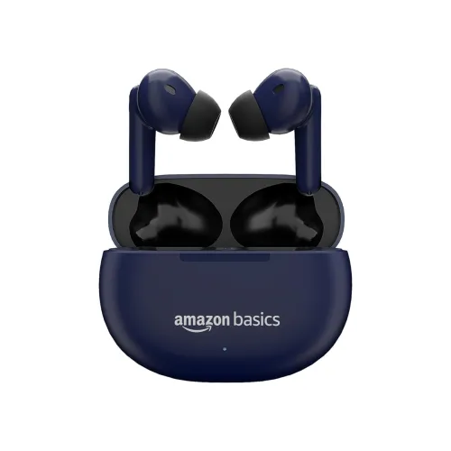 Image of Amazon Basics True Wireless Earbuds, 55H Playtime (Blue)