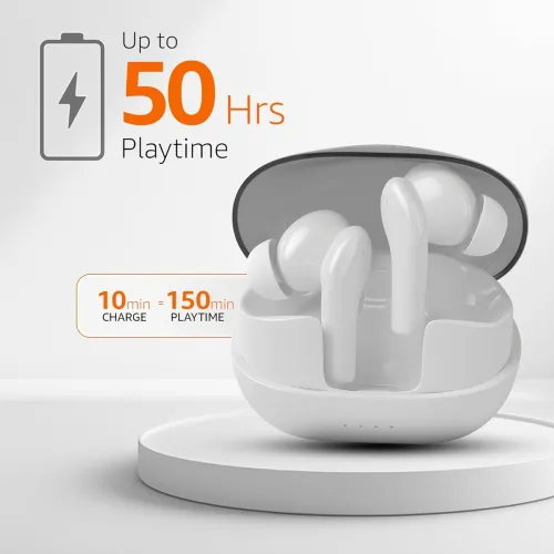 Image of amazon basics TWS in-Ear Earbuds (P50) with Fast Charging up to 50 Hours of Playtime |