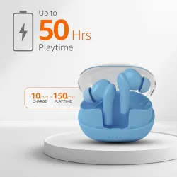 amazon basics TWS in-Ear Earbuds (P50) with Fast Charging up to 50 Hours of Playtime | Dual 10mm Driver | 