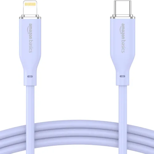 Image of Amazon Basics Type-C to Lightning Cable 1m (Purple, 20W)