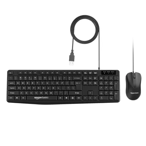 Image of Amazon Basics Wired Keyboard and Mouse Combo 