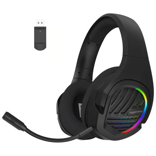 Image of Amazon Basics Wireless RGB Gaming Headphones (Black)