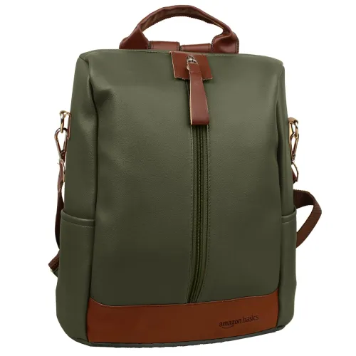 Image of amazon basics Women Convertible PU Leather Backpack 
