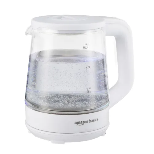 Image of Amazon Basics 1.5 Litre Electric Glass Kettle