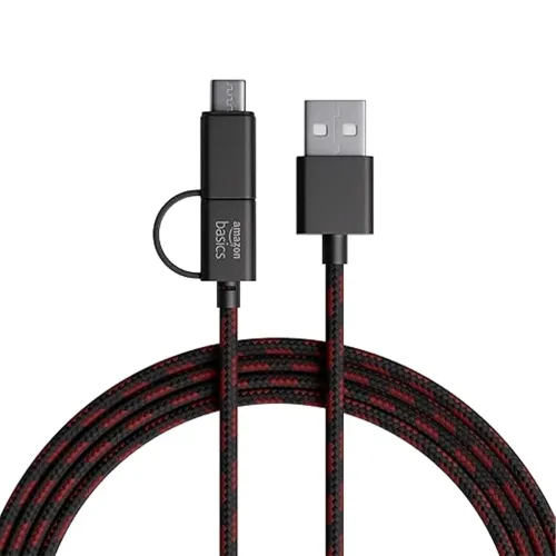 Image of amazon basics 2-in-1 Type-C and Micro USB Braided Cable