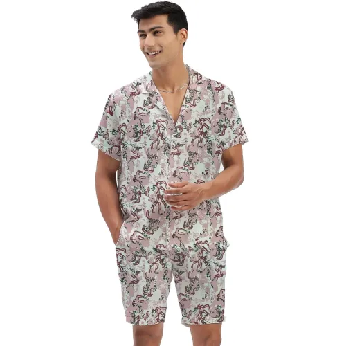 Image of Amazon Brand - Anarva Mens Camouflage Printed Co-ord Set 