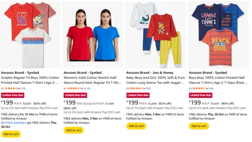 Image of Amazon Brand Clothing @ ₹199