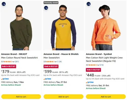 Image of Amazon Brand - House & Shields Men Sweatshirt at minimum 70% Discount
