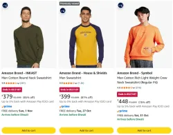 Amazon Brand - House & Shields Men Sweatshirt at minimum 70% Discount