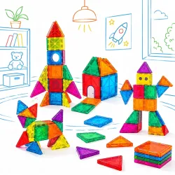 Amazon Brand Jam & Honey 22-Piece Magnetic Tiles