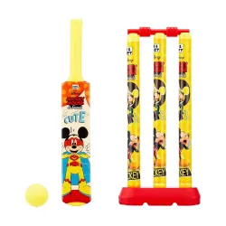 Amazon Brand – Jam & Honey Disney Mickey Mouse Plastic Cricket Set Size 1