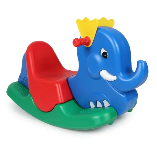 Image of Amazon Brand - Jam & Honey Elephant Tusker Ride-on, Multicolor | 12+month Blue