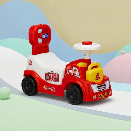 Image of Amazon Brand - Jam & Honey Fire Fighter Ride-On Toy for Kids