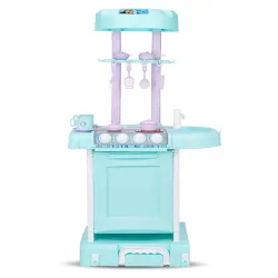 Amazon Brand - Jam & Honey Kitchen Set for Kids | Frozen Themed Pretend Play Cooking Kit | Utensils, Stove & Cookware | 