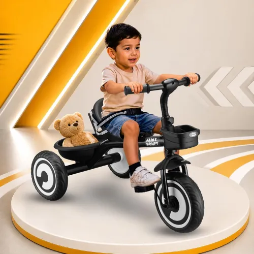 Image of Amazon Brand - Jam & Honey | Kids Tricycle | Red | 2-Point Safety Harness