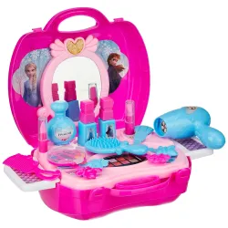 Amazon Brand - Jam & Honey Frozen 2 Makeup Kit for Girls 3+ Years, Pretend Play Cosmetic Set with Portable Suitcase, Toy Makeup Accessories, Princess Role Play Toy, BIS Certified Safe