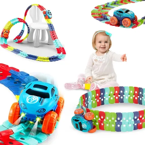 Image of Amazon Brand - Jam & Honey - Monster Wheels Track Set -102 Pcs 