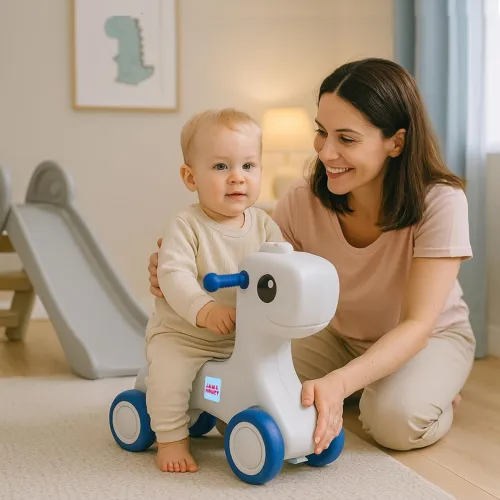Image of Amazon Brand - Jam & Honey Baby Pony Push Ride-On | for Kids 1-4 Years Old | Non-Toxic | Durable and Safe | Upto 20kgs W