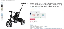 Amazon Brand - Jam & Honey Tricycle for Kids