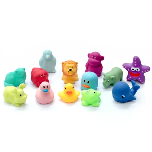 Image of Amazon Brand - Jam & Honey Baby Bath Toy Set of 13