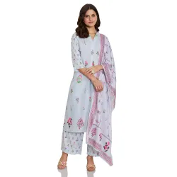 Amazon Brand - Myx Women Guldasta Print Kurta Pant Set with Dupatta (Available in Plus Sizes)
