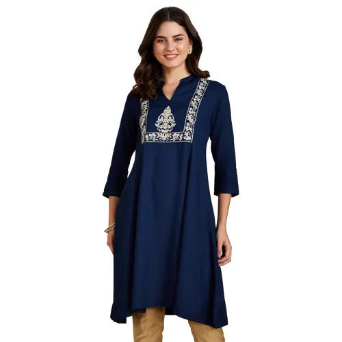 Image of Amazon Brand - Myx Women Embroidered A-Line Kurta