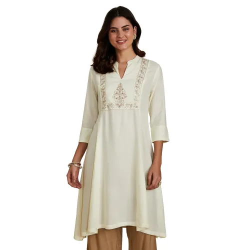 Image of Amazon Brand - Myx Women Embroidered A-line fit Kurta (Available in Plus Sizes)