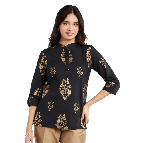 Image of Amazon Brand - Myx Women's Printed Regular Cotton Short Kurti
