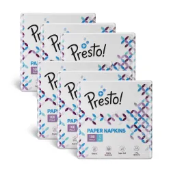 Amazon Brand - Presto! 1 Ply Tissue Paper Napkin | 600 Pulls