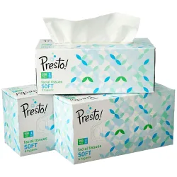 Amazon Brand - Presto! 2 Ply Facial Tissue Box 600 Pulls