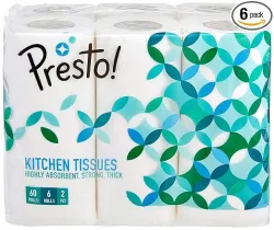 Amazon Brand - Presto! 2 Ply Kitchen Tissue Rolls