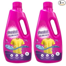 Amazon Brand - Presto! Colobleach 2L (1L x Pack of 2) Detergent Add-On Liquid 